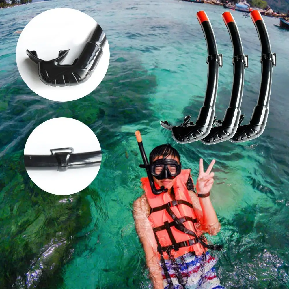

Silicone Snorkel Dry Breathing Tube Underwater Water Snorkeling Pool Swimming Professional Adults Tube Swim Diving Air Spor G5R0