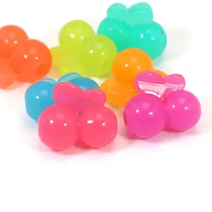 50 разноцветных акриловых милых вишневых бусин 17x15 мм, Детские Поделки