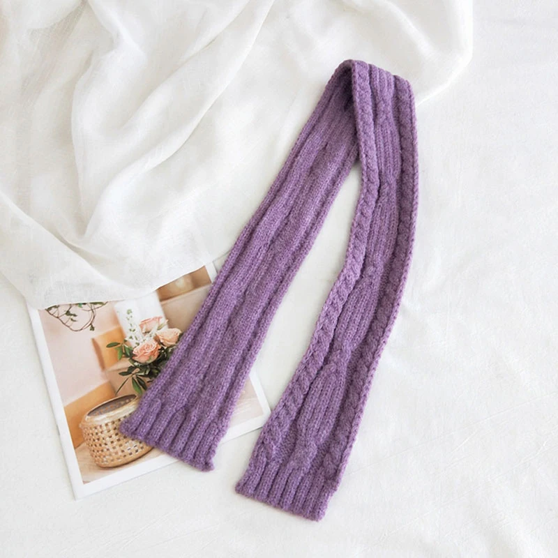 

Women Men Long Knitted Scarf Winter Thick Warm Chunky Knit Neck Scarves Striped Solid Color Crochet Knitting Wool Female Shawls