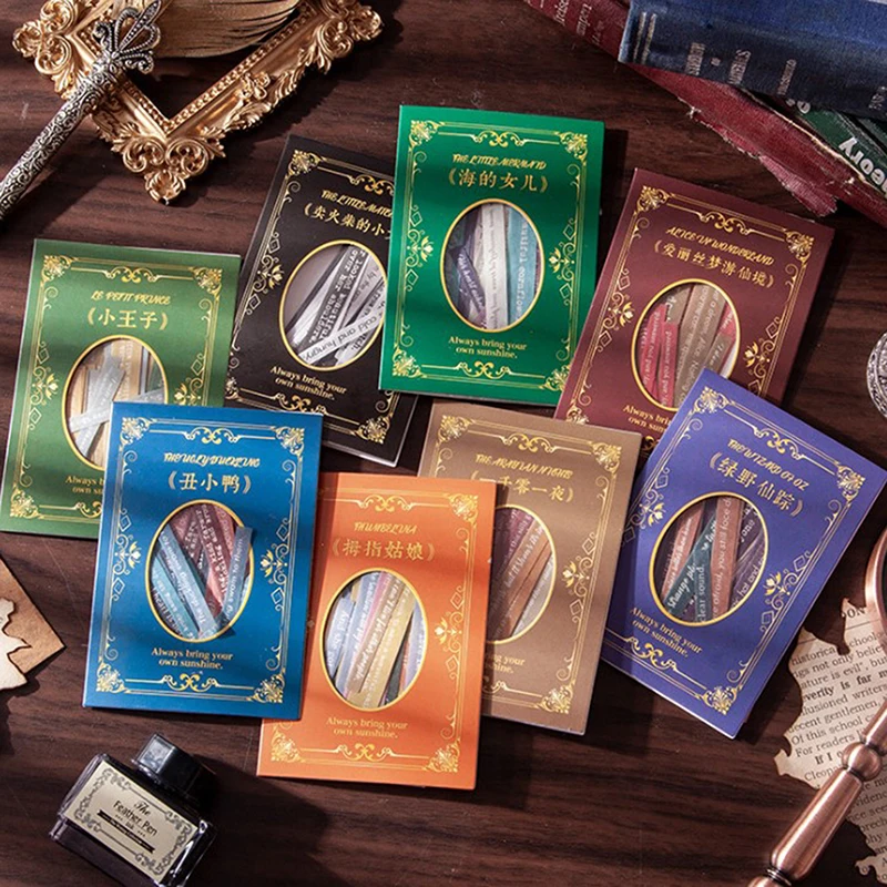 

60 шт./упак. сказочная наклейка с текстом, DIY дневник, альбом, скрапбукинг, материал, коллаж, этикетки, декоративная наклейка s, художественный ...