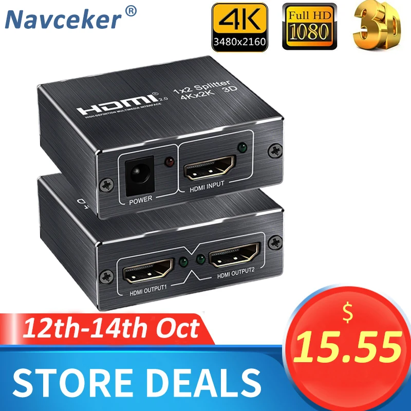 2020 новый 4K 60 Гц HDMI сплиттер 2 0 1x2 Поддержка HDCP 1 4 UHD усилитель для PS4 проектор|Кабели