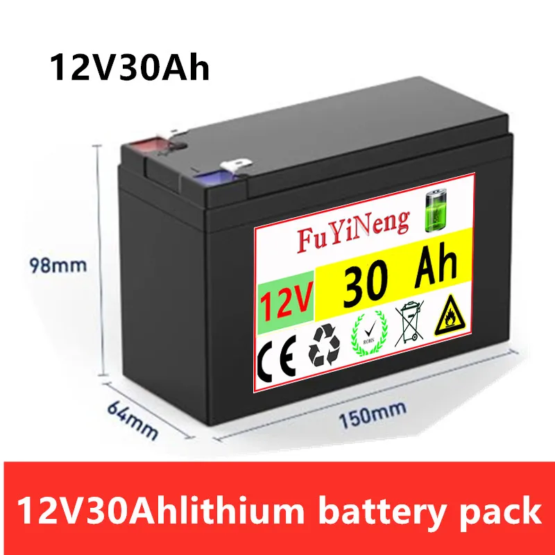 

12V 30Ah 18650 lithium battery pack Built-in 20A BMS sprayer, stroller, surveillance camera, children's electric vehicle battery