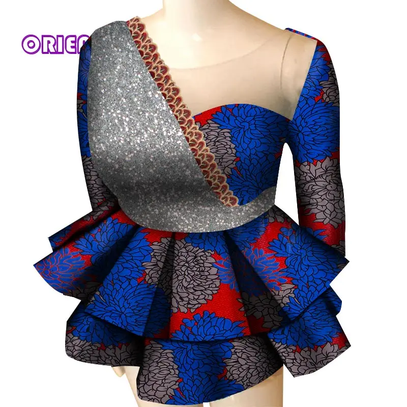 

Fashion Women Blouses African Tops Dashiki Print Plus Size T Shirt Traditional Clothing African Clothes Dresses for Women WY8570