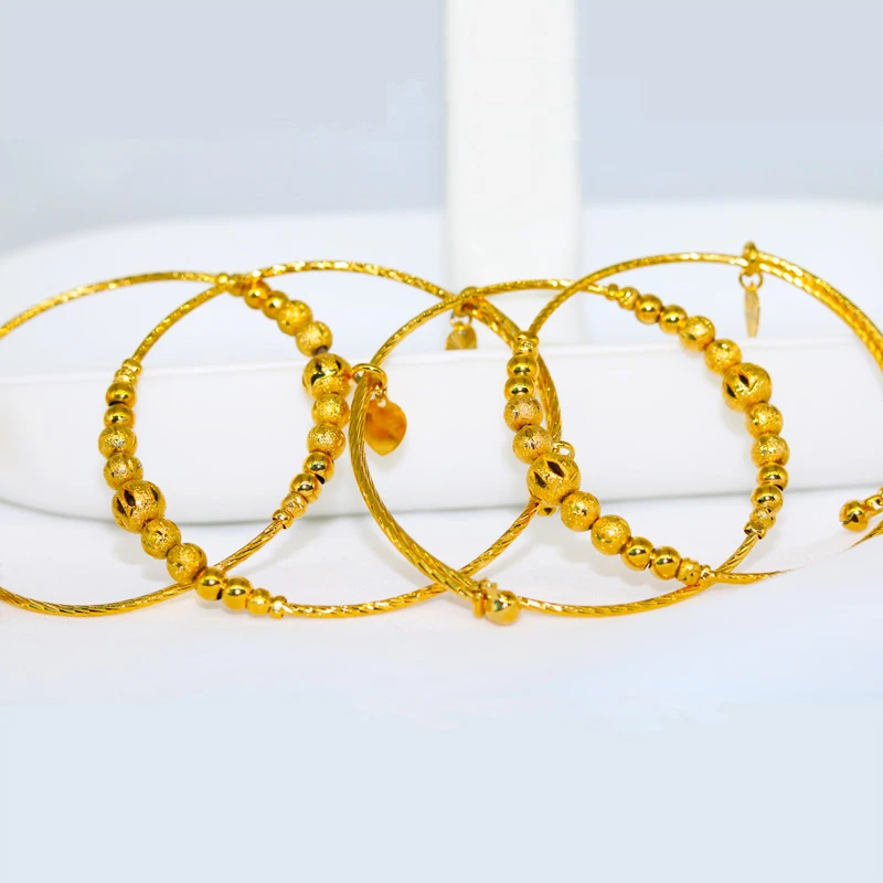 

7.5$/2pcs dubai bracelets for babies/children golden color Ethiopian bracelet/bracelet African trend Arabic jewelry