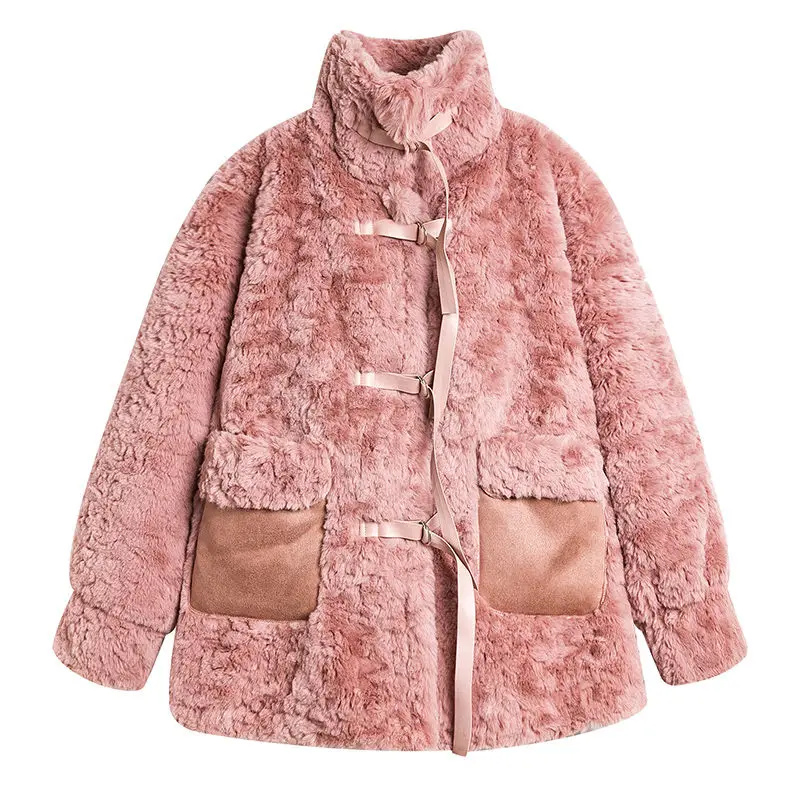 

In the winter of 2020, the new Korean version of faux fur warm loose thickened fur coat lamb wool coat for women