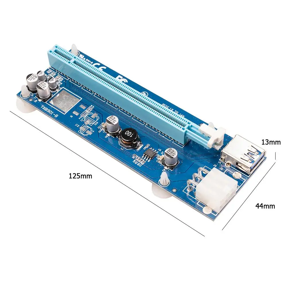 

6pcs Golden VER009 USB 3.0 PCI-E pcie Riser VER 009S Express 1X 4x 8x 16x Extender Riser Adapter Card SATA