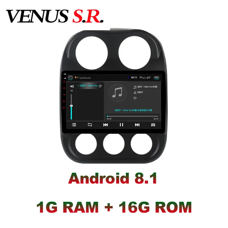 Автомобильный DVD-плеер VenusSR Android 8 1 GPS-навигация мультимедийный плеер для JEEP Compass