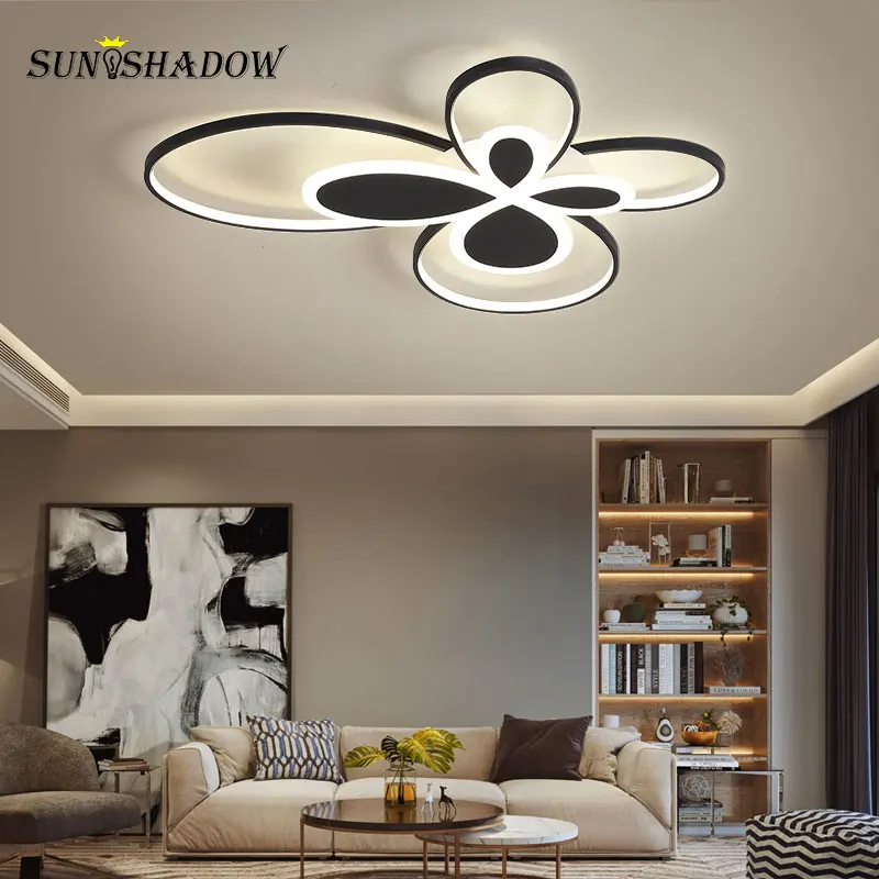 Современный потолочный светильник светодиодный Черный Люстра Потолочный для