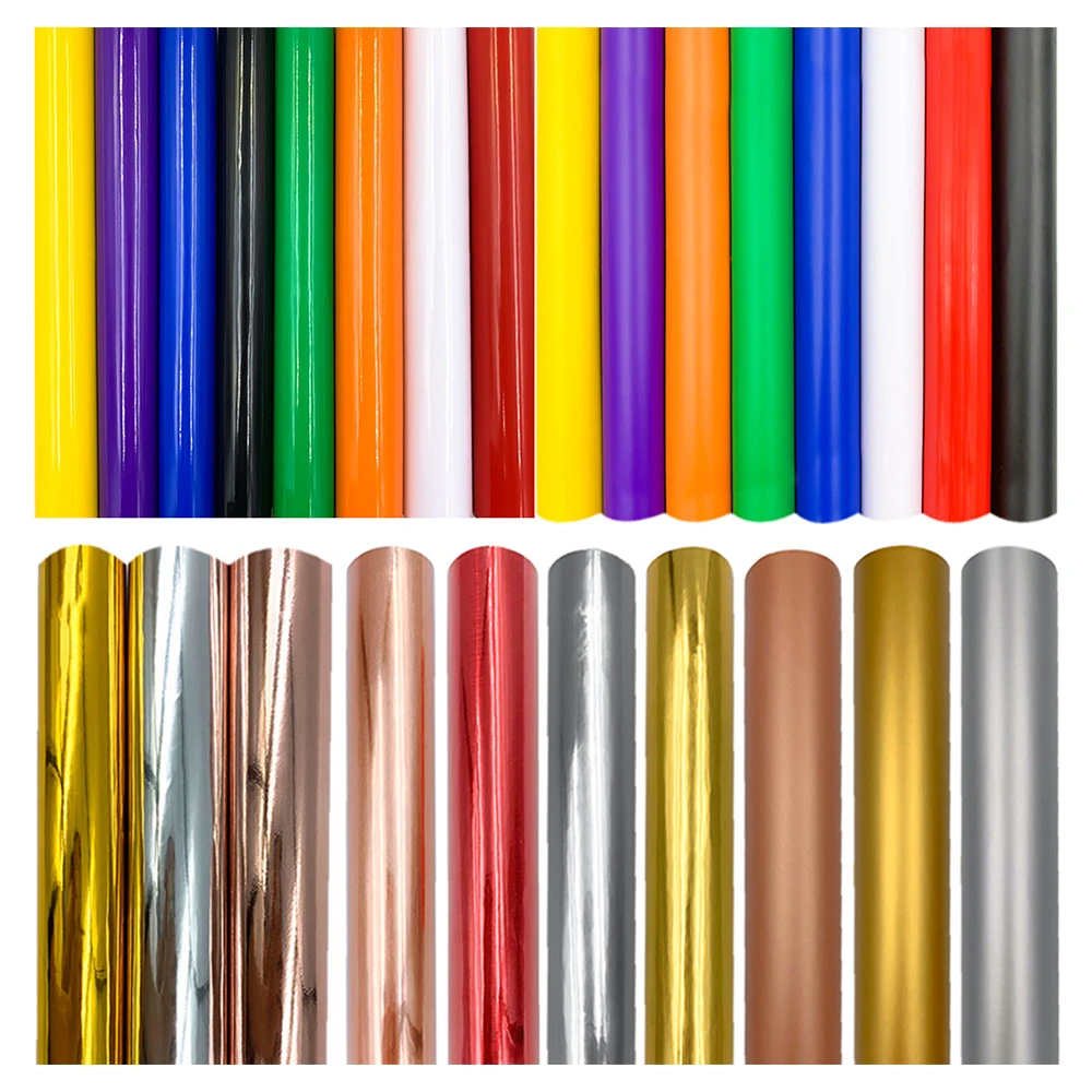 Vinilo adhesivo permanente, hojas de vinilo de colores metálicos mate para Navidad, fiesta de Halloween, pegatinas de decoración del hogar, calcomanía de coches artesanales