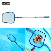 foldable swim pool skimmer net with 17 41 inch telescopic pole leaf skimmer mesh rake cleaner for spa pond cleaner supplies