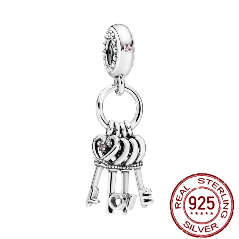 Лидер продаж подвеска ключ любви из стерлингового серебра 925 пробы бусины