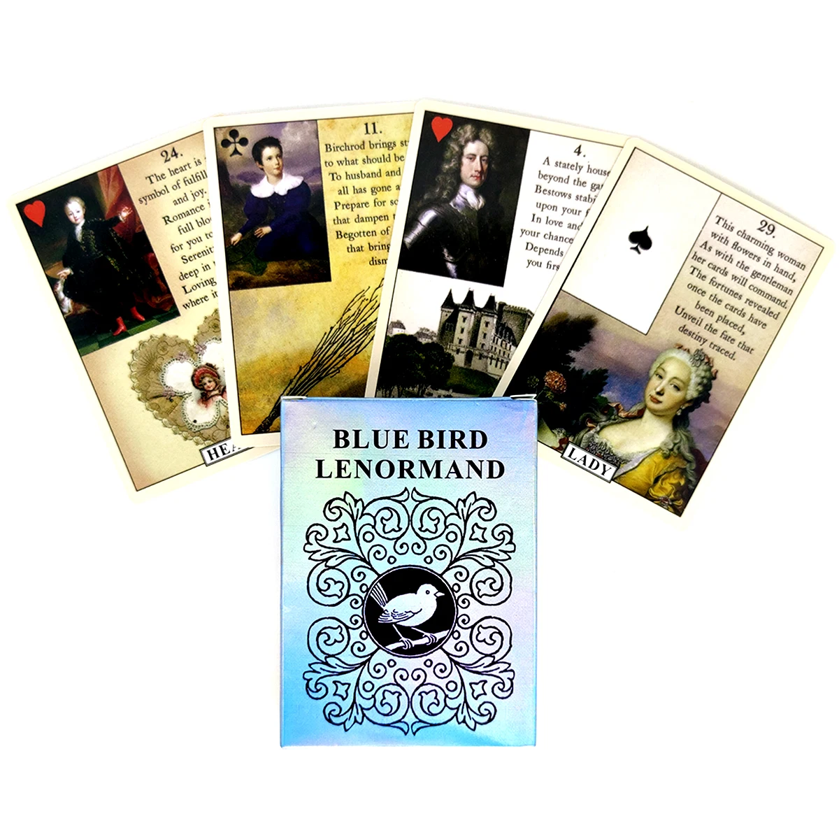 

2021 New Tarot Cards Blue Bird Lenormand And PDF Guidance Divination Deck Entertainment Parties Board Game 38 Pcs/Box