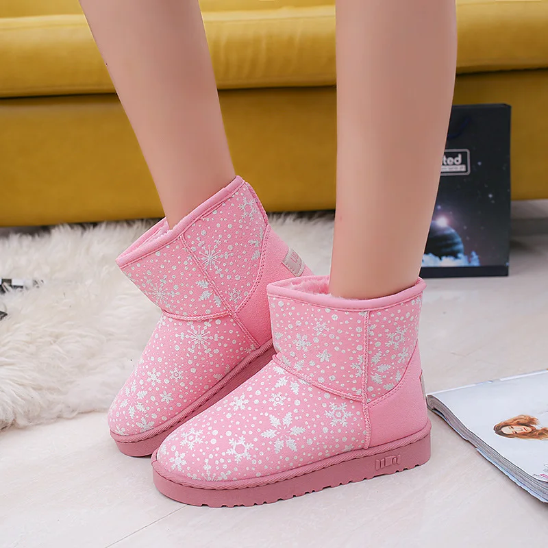 

Snow boots women's winter warm-keeping students' cotton shoes and velvet boots anti-velvet frosted cotton shoes Women Boots
