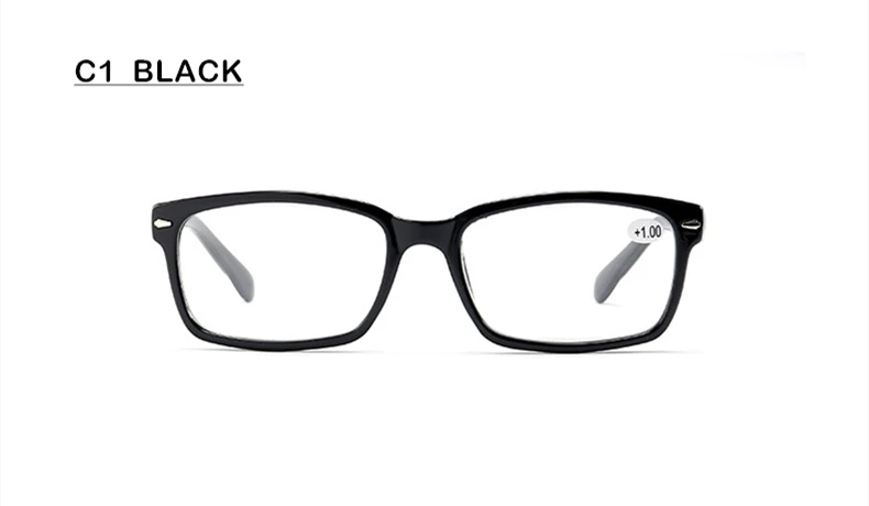 SWOKENCE Retro Reading Glasses Women Men Brand High Quality Presbyopia Eyeglasses With Dioptre+1.0 1.5 2.0 2.5 3.0 3.5 4.0 R132 - Цвет оправы: C1  BLACK