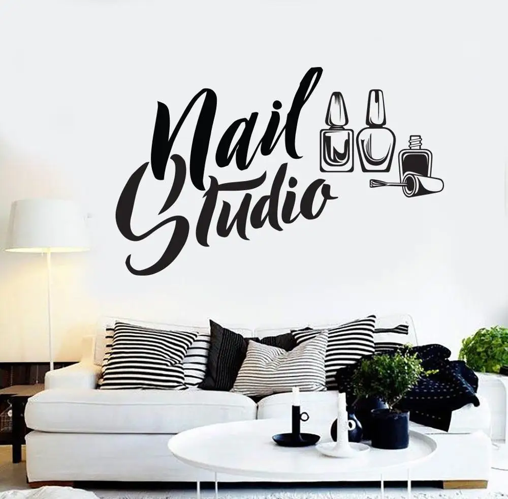 Виниловые наклейки на стену для маникюрного салона студийные маникюра