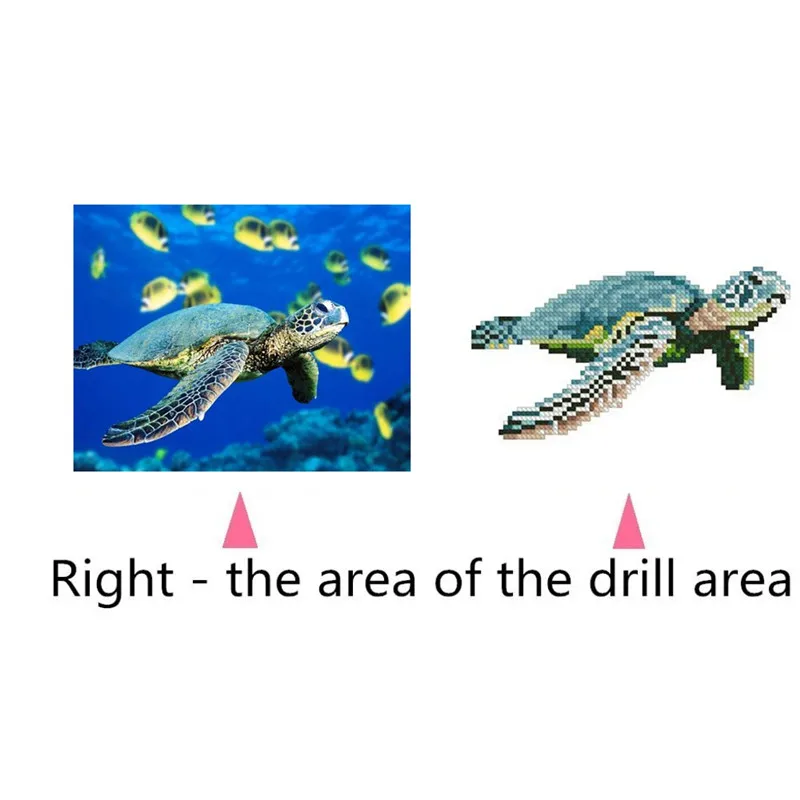 Алмазная живопись 5D сделай сам вышивка крестиком морская черепаха круглые