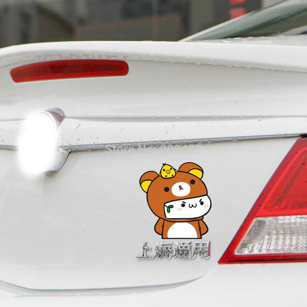 Новый дизайн мультфильм милый медведь Rilakkuma автомобильные наклейки для Tesla VW Toyota