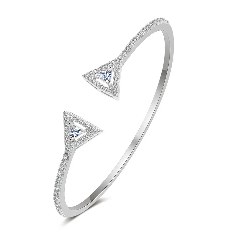 

Women's Fashion Jewelry Accessories Triangle Geometry Open Bracelet Zircon Fashion Simple Ladies Bracelet Fashion Bracelet