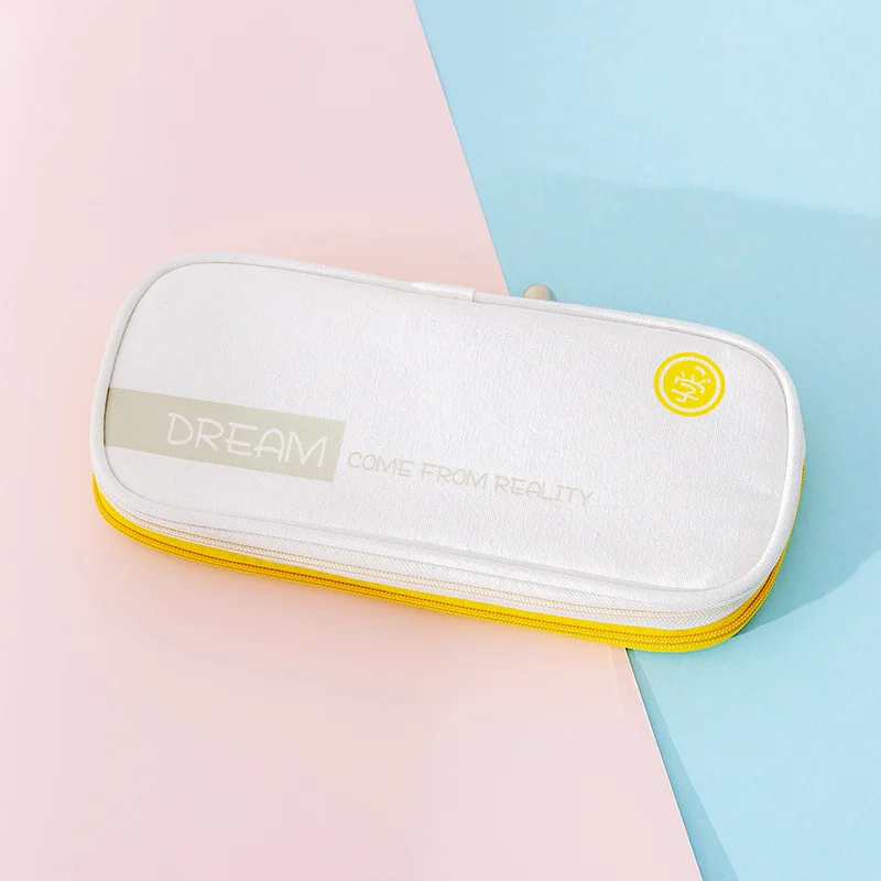 

Liancheng new canvas large capacity stationery case student pencil case Japanese and Korean simple double layer stationery