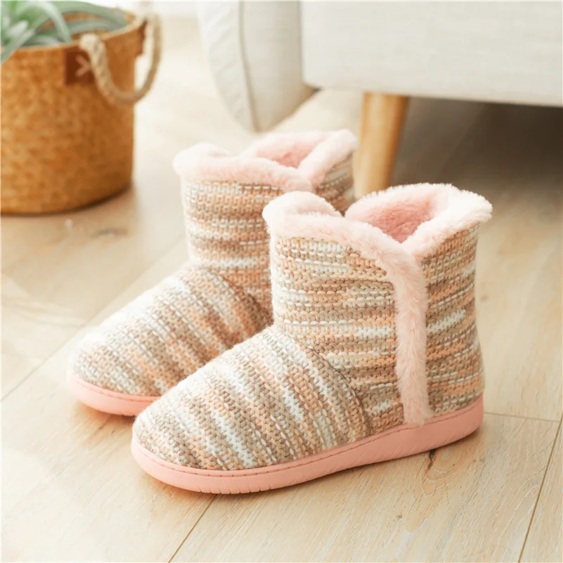 Cotton Home Shoes Men Women Soft Shoes Couples Lovers Wool Non-slip Warm Plush Indoor Floor Slippers Winter Women Slippers