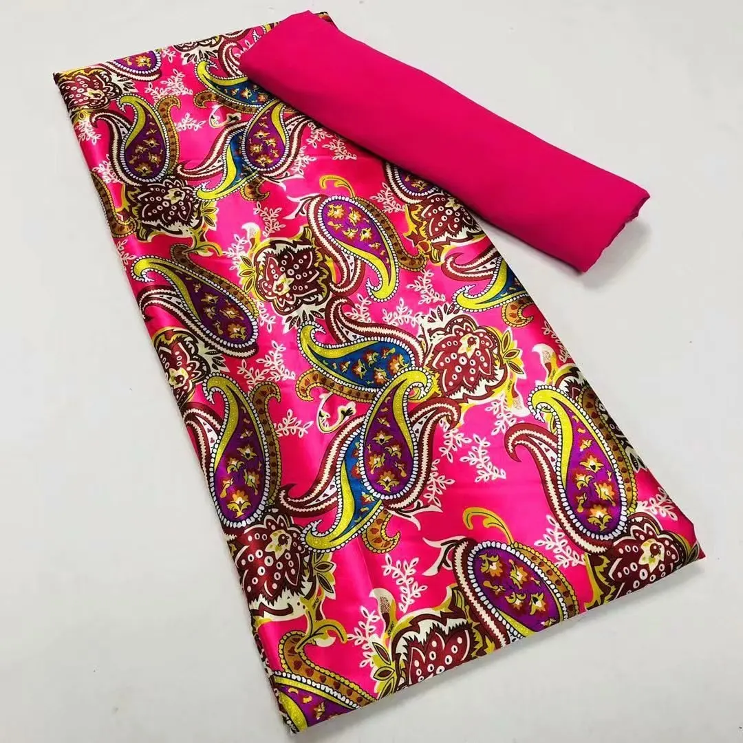 Африканский атласная лента шелковая Материал модные африканские сатин шелка с