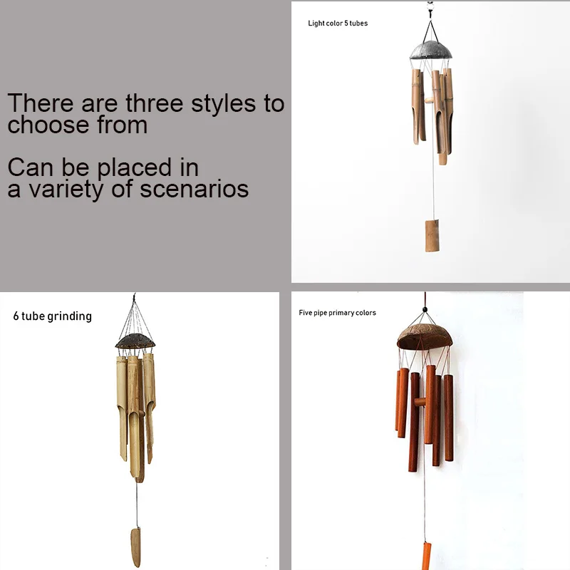 

Bamboo Wind Chime Pendant Handmade Ornament for Terrace Garden Interior Hanging Ornament Outdoor Yard Wind Bell Decoration New