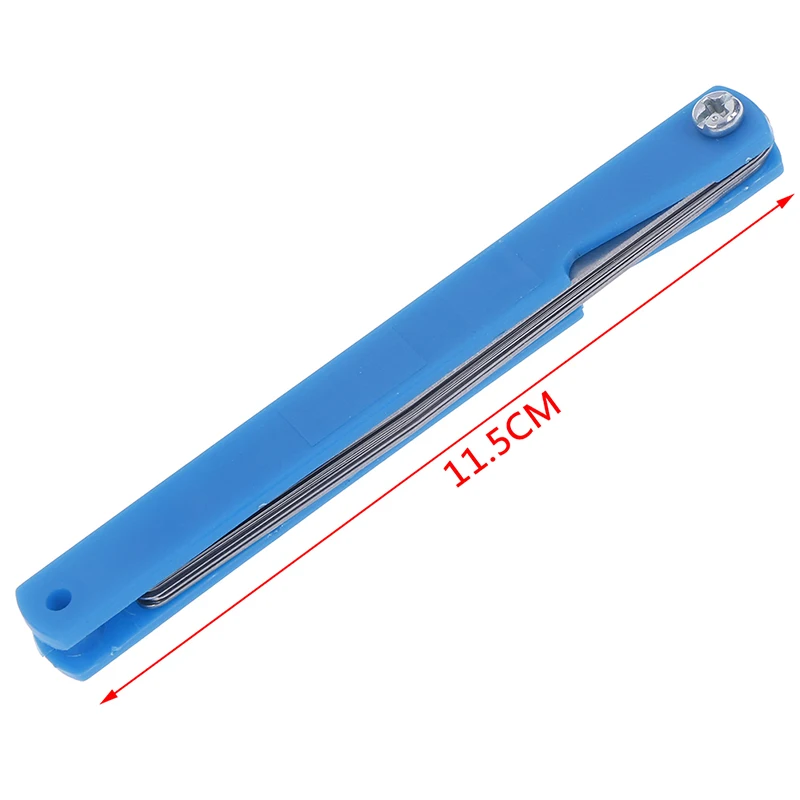 

1 Set Metric Feeler Gauge 17 Blades 0.02-1.00mm Measurements Tools Stainless Steel Foldable Thickness Gap Filler Feeler Gauges
