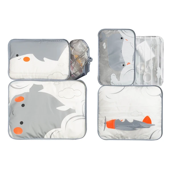 Set of 6 Travel Bags 6 шт./компл. дорожная сумка для хранения одежды аккуратный чемодан-органайзер Водонепроницаемый Куб для упаковки портативный шкаф багажный мешочек аксессуары - Цвет: Set of 6 Travel Bags