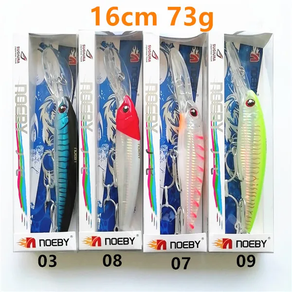 3789 9046-16cm Noeby 4 шт. 12 см/32 г 14 см/52 г 16 см/73 г Длинные литья жесткая приманка для рыбалки воблеры и крутящиеся приманки бас Щука Профессиональный гольян - Цвет: 3789 9046-16cm