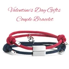 Браслет для пары для мужчин женские браслеты Дружба веревка расстояние притягивает магнитный браслет 2 шт.компл. подарок на день Святого Валентина