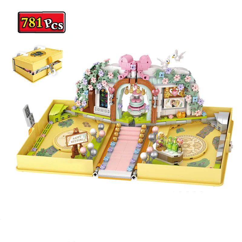 

City Creative Series Wedding Memorial Book Desktop Decoration Props MOC Model Mini Building Blocks Bricks Toys Christmas Gifts
