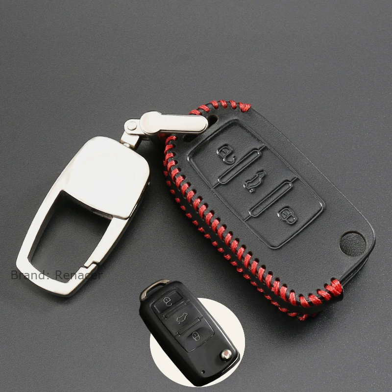Новинка 2019 чехол из натуральной кожи для автомобильного ключа VW GOLF 4 5 6 7 Passat B5 B6