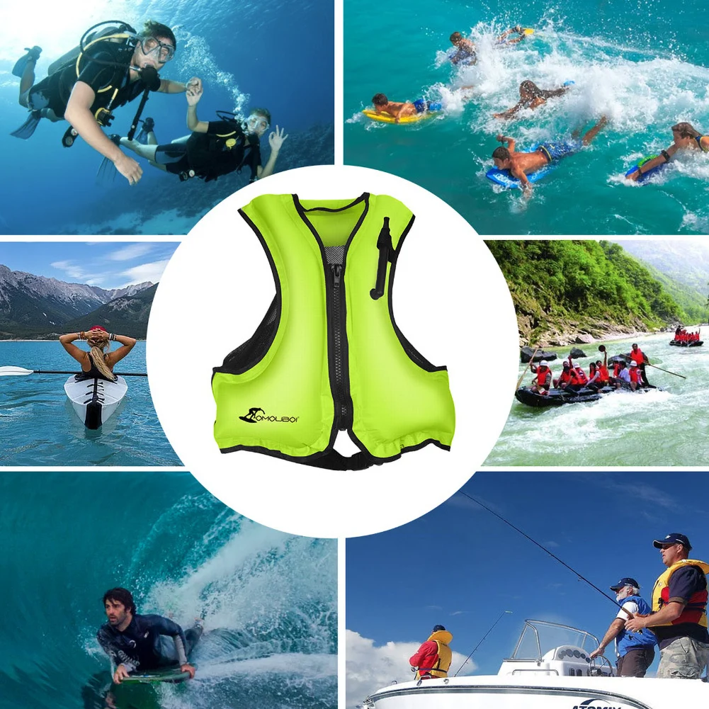 

Life Vest Swimming Drifting Surfing Water Sports Life-Saving Device Adult Inflatable Swim Life Vest Jacket Snorkeling Device