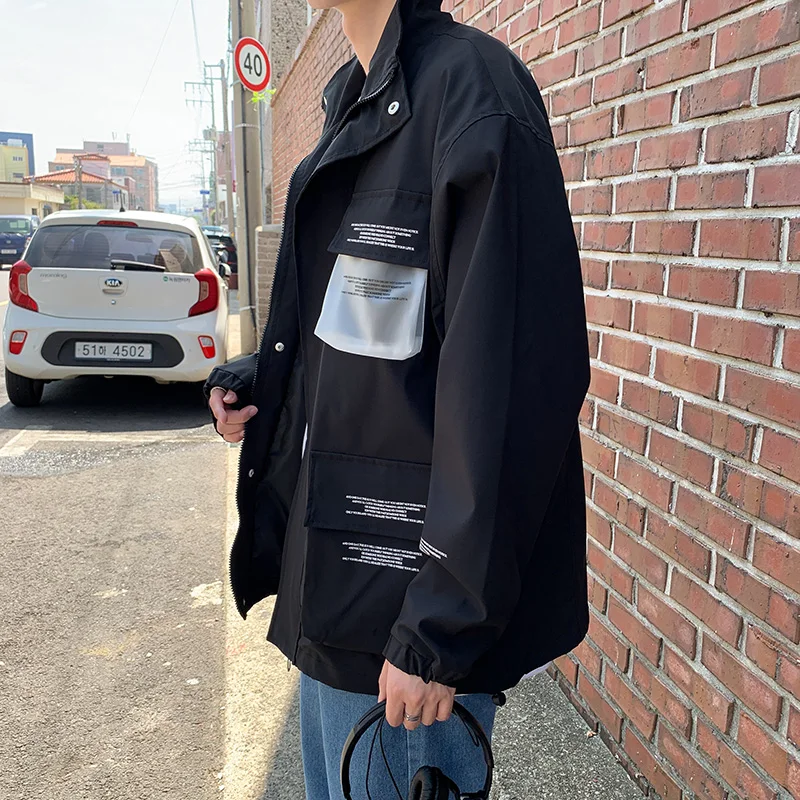 

Pockets Hip Hop Bomber Jacket Men Spring Autumn Fashion Casual Windbreaker Streetwear Outerwear Coat Plus Size 5XL