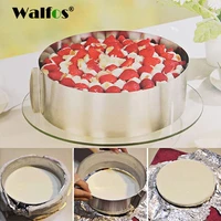 walfos 16 30cm adjustable cake mold round stainless steel mousse cake pan baking mold cake decorating tools kitchen accessories