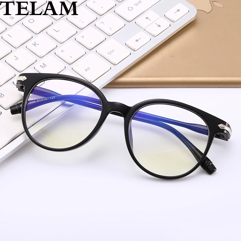 женские круглые и прозрачные очки компьютер защита от синего света оправа для