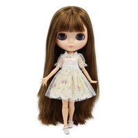 icy dbs blyth bjd dolls no bl0623 customized nude doll with natural skin brown straight hair joint body for girl gift