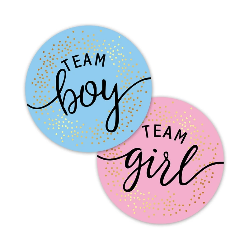 60/120pcs Team Boy Team Girl Stickers Boy or Girl Vote Sticker for Gender Reveal Party Christmas Decoration Baby Shower Supplies