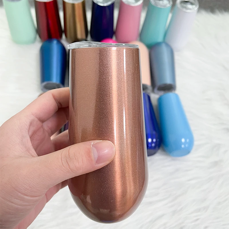 6 унций винный стакан шампанское пиво 22 цвета с крышкой стеклянный термос из