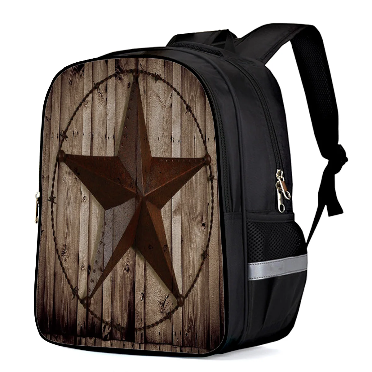 Ретро деревянный Западный Техас звезда рюкзаки для ноутбука школьная сумка