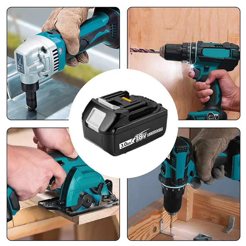 

3000mAh Rechargeable Lithium Ion Power Tool Battery Replacement for Makita 18V BL1830 BL1850 LXT400 194205-3 194230-4 BL1840 New