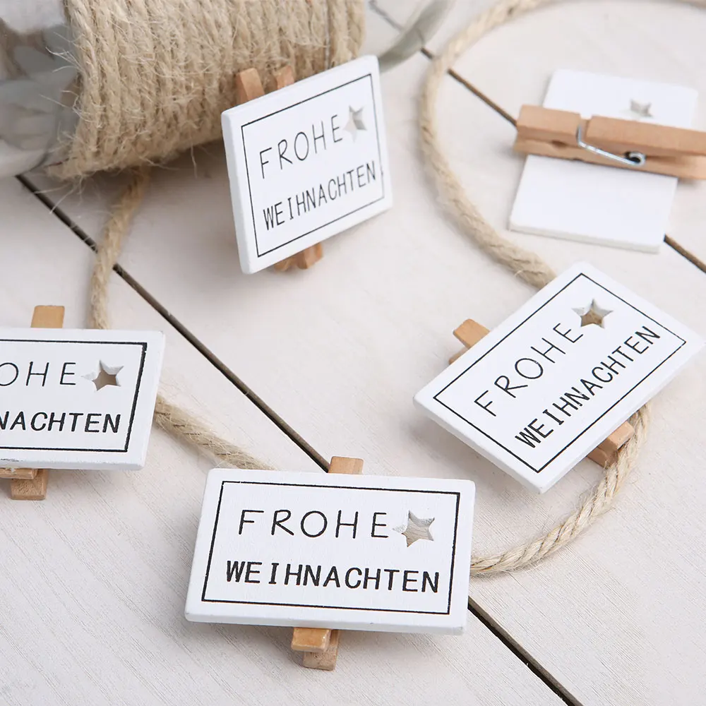 

Customizable Wooden Clip for Christmas from Original Manufacturer Bulk Order Wholesale German Merry Christmas Birch Clip