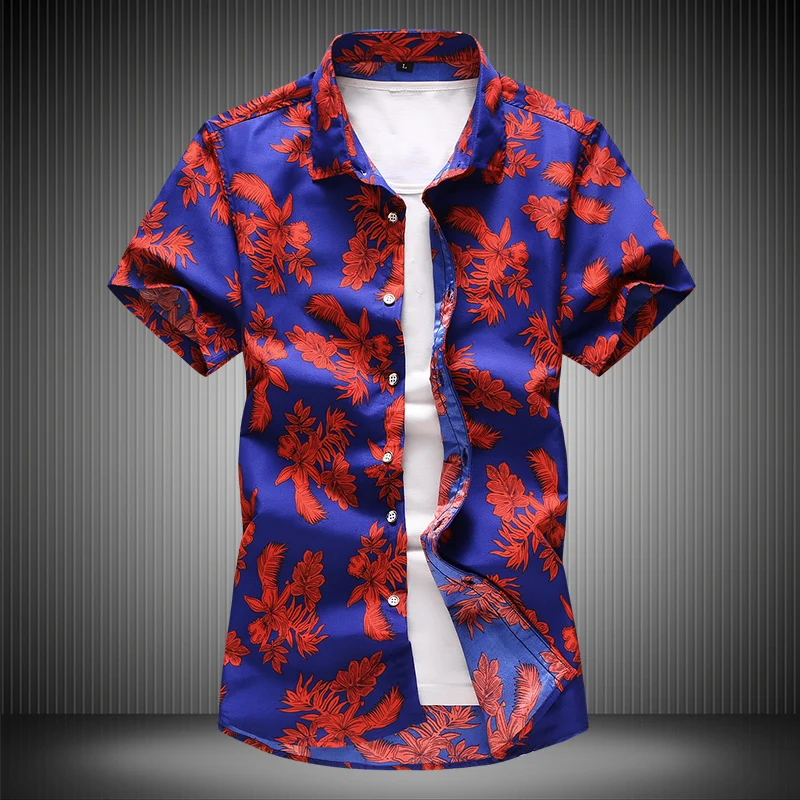 

Summer Hawaiian Go 2021 on Holiday Shirt Yellow Men Floral Shirts Short Sleeve Casual Shirt Plus Szie 7XL 6XL 6916