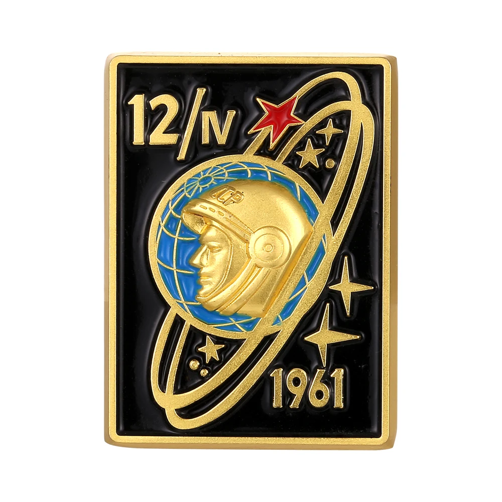 Soviet Space Astronautics Theme Brooch Boctok CCCP Rocket Cosmonaut Yuri Gagarin Retro Collection Gift images - 6