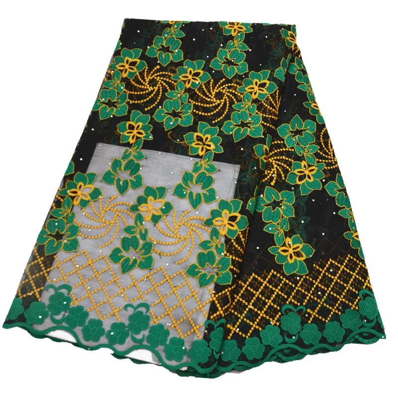 Новейшая зеленая африканская кружевная ткань 2020 Высококачественная с камнями