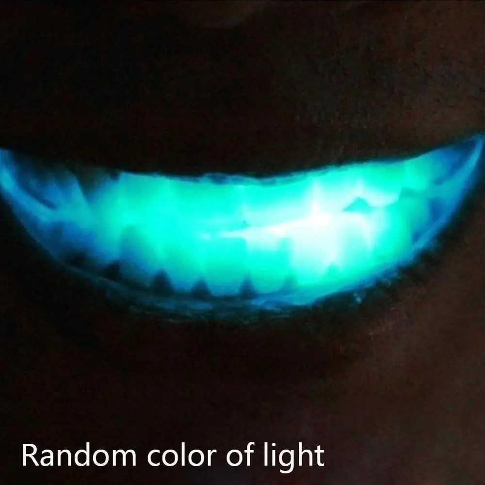 Мигающий светодиодный светящийся рот скобы светящиеся зубы Хэллоуин Вечеринка