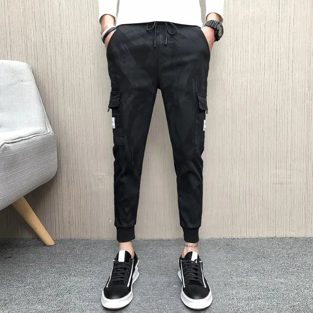 Мода 2020 летние камуфляжные повседневные мужские брюки с принтом узкие карго