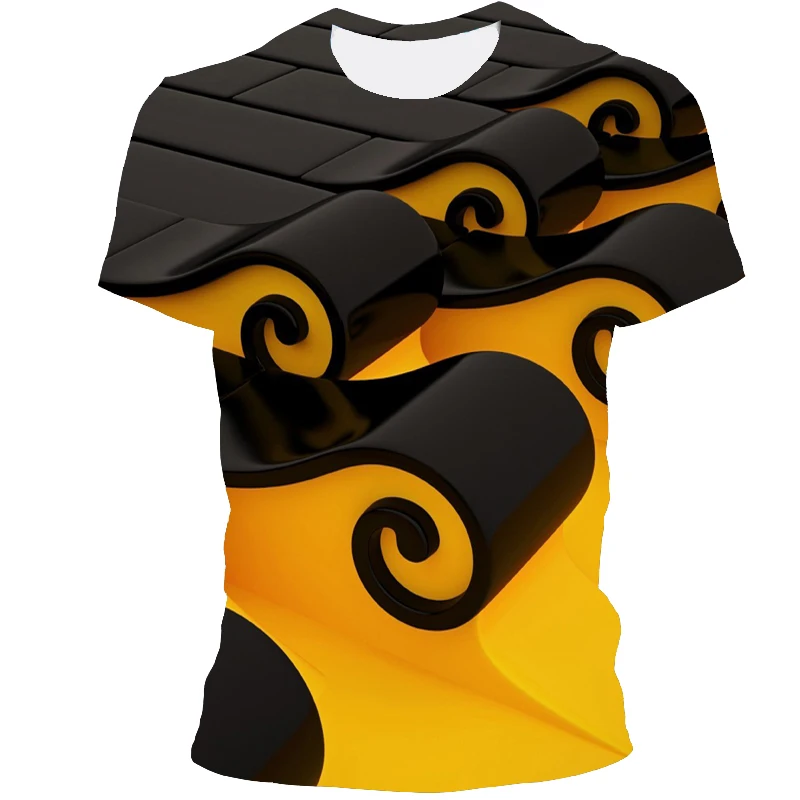 

March men's new 3D printing three-dimensional leisure sports T-shirt starry sky cube camping fashion round neck short T