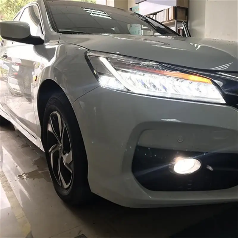 Сигнальные Автомобильные светодиодные Drl Cob дневные ходовые наружные фары передние противотуманные задние Автомобильные фары в сборе 16 17 для Honda Accord