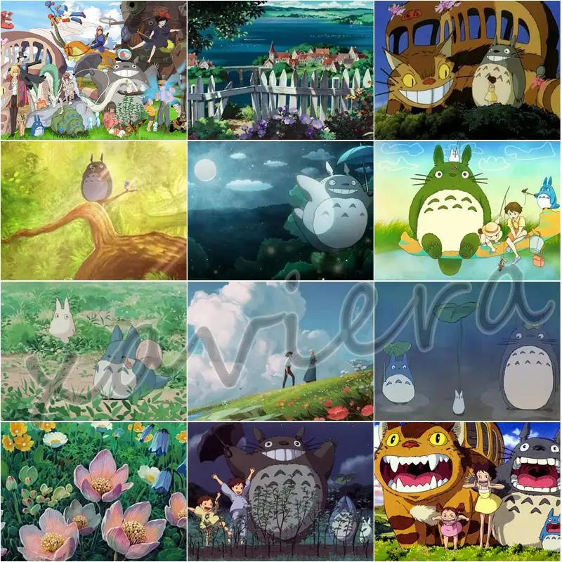 

Full Square Drill Cartoon Anime Diamond Painting My Neighbor Totoro Embroidery Mosaic Rhinestone Cross Stitch Home Decor Crafts